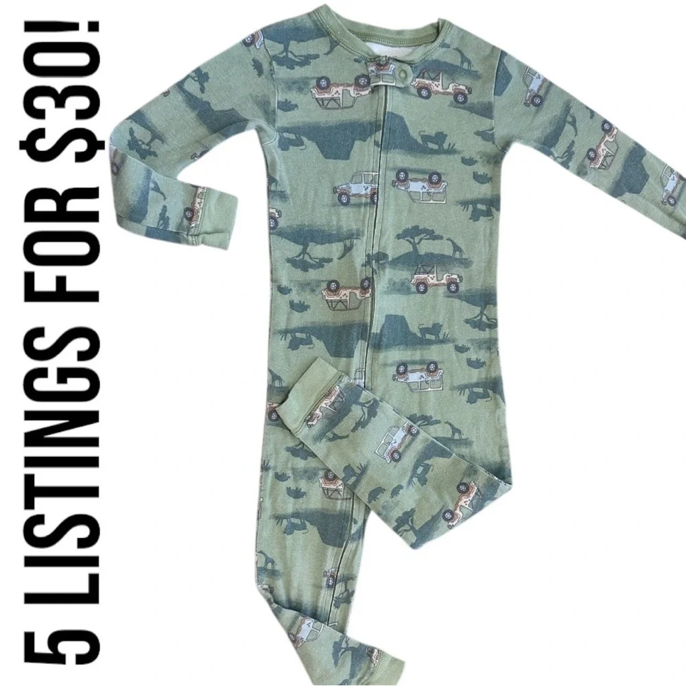 Carter’s Toddler Boy Pajamas Safari Theme Zip One Piece Sleep & Play 3T
